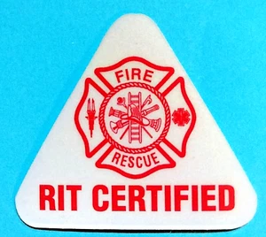 RIT CERTIFIED - Rapid Intervention Team Reflective FD Decal - 2" Triangle - RED - Picture 1 of 1