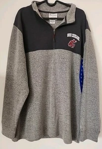 NWT Champion WSU Cougars Logo 1/4-Zip Pullover Top L Charcoal Sweatshirt - Picture 1 of 7