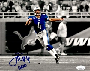 Jason Hanson Signed Detroit Lions Kicking Spotlight 8x10 Photo #2 JSA COA - Picture 1 of 1