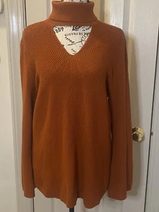Chico’s long sleeve women’s pumpkin sweater Size 2 - Picture 1 of 4