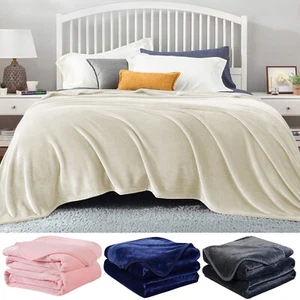 Soft Fuzzy Warm Throw Blanket with Fluffy Sherpa Fleece for Sofa Couch Bed USA - Picture 1 of 73