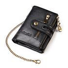 Chain Wallets for Men Leather Bifold Wallet Purse Credit Card with Coin Pocket
