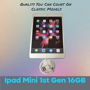 Apple iPad Mini, 16GB, Wi-Fi - 7.9" Screen, Very Good, Silver IOS 9.3.5 - Picture 1 of 7