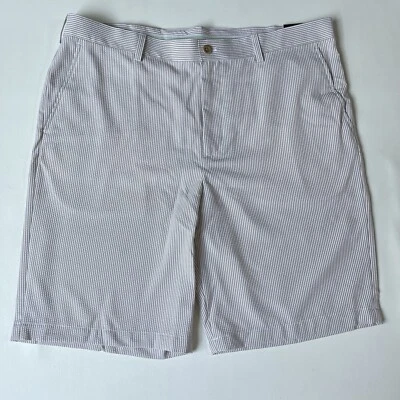 Pantalones Cortos Izod Golf Seersucker Calce Recto Talla 40 Blanco Tostado Rayas Preppy Foto 1 de 4