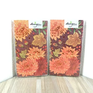 Foiled Guest Towels Thanksgiving Fall Buffet Napkins 13" x 15.7" Design Lot of 2 - Picture 1 of 4