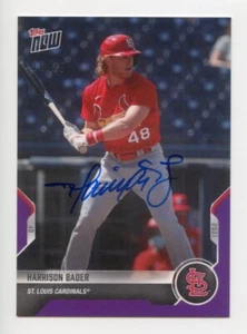 2021 TOPPS NOW Opening Day #OD363 HARRISON BADER Auto SIGNED Purple Parallel /25 - Picture 1 of 1
