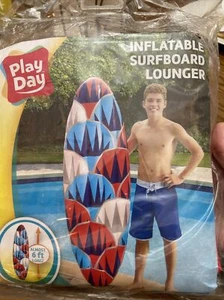 Play Day Inflatable Surfboard lounger Water Sports Almost 6 Ft Long - Picture 1 of 10