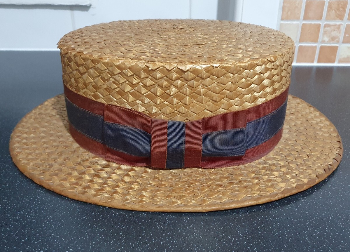 Vintage wormser boater hat 7 1/4 58cm - メルカリ｜麦わら帽子