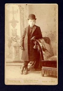 Late 1800's Cabinet Card Portrait, Young Boy, Perkinson, New York - Picture 1 of 2