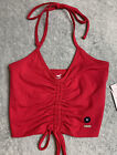 Hollister Must Have Collection Cropped Halter Top Red XS NEW Adjustable