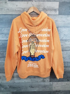 Urban Outfitters Hoodie Hoody Size Small Orange Graphic Back Print Pray Love - Image 1 of 4