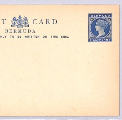 BERMUDA QV Halfpenny Postal Stationery Postcard Unused {samwells}YC159 - Image 1 of 4