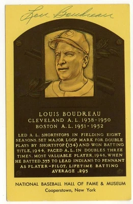 Lou Boudreau Signed Autographed HOF Postcard Indians Red Sox JSA CF46690 - Image 1 of 3