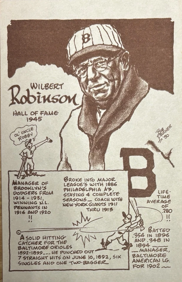 1981 Bob Parker Hall Of Fame Series 3 Wilbert Robinson - Image 1 of 1