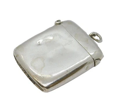 Antiguo estuche Vesta victoriano de plata de ley 1900 Chester William Neale Foto 1 de 4