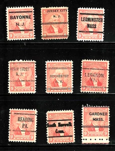 Several Different States Precancels 9 Cent Washington Bicentennial 1932 US 31B41 - Picture 1 of 3