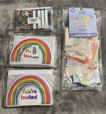 Party Lot: (30)Astronaut And (60)Rainbow: All W/ Envelopes W/ class decor kit  - Image 1 of 4