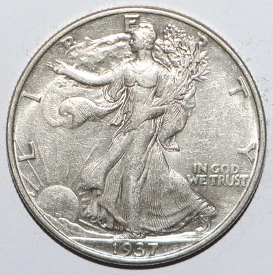1937 Walking Liberty Half Dollar AU (X264) - Image 1 of 2