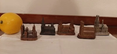 Lote de 5 mini edificios de recuerdo alemanes: vintage, metal Foto 1 de 4