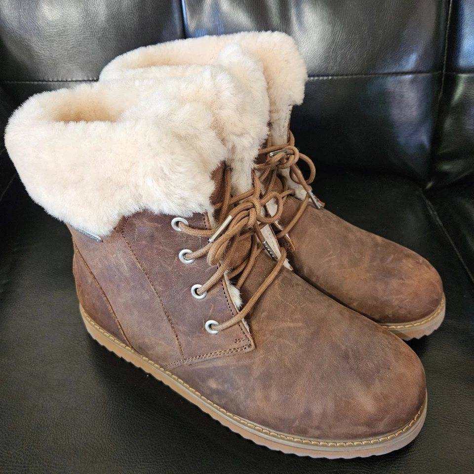 Anthropology EMU Australia Shoreline Wms Talla 8 Cuero Marrón Impermeable Piel de Oveja Foto 1 de 4