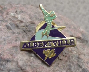 1992 Olympic Winter Games Albertville France Speed Skating Event Pin Badge - Picture 1 of 2