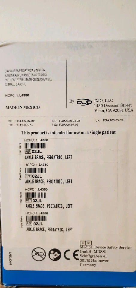 Aircast Pediatric Ankle Brace 02JL - Left