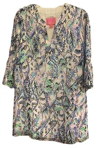 Lilly Pulitzer Eleanora Silk Dress Size XS Metallic Bell Sleeve NWOT - Picture 1 of 13