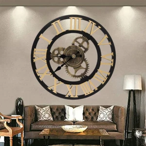 50 CM Extra Large Roman Numeral Skeleton Wall Clock Giant Big Open Face Round - Picture 1 of 19