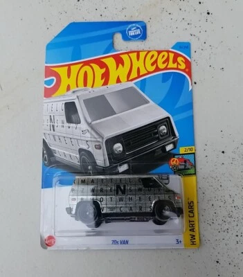 Hot Wheels 002 Zamac 2023 HW Art Cars 2/10 70s Van 16/250 New Htf  - Image 1 of 4