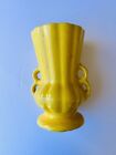 Vintage McCoy Pottery Vase 1948  Yellow With Loop Handles  7.5