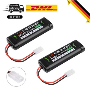 2X 7,2V 5000mAh NiMh Akku Batterie mit Tamiya Stecker für RC Auto Boot Drohne - Bild 1 von 8