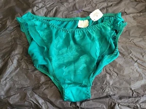 Sehr selten Vintage 80er Jahre neu mit Etikett grün Victorias Secret Rüschen Satin Höschen - Bild 1 von 6
