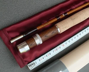 CANNE à MOUCHE 7'6 p Bambou refendu Fly rod fishing bamboo Pezon et Michel Blank - Imagen 1 de 16