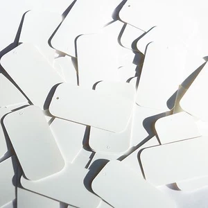 Rectangle Sequin 1.5" White Matte Silk Frost Couture Paillettes - Picture 1 of 2