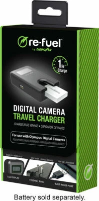 Digipower - RF-TC-55O Travel Charger for most Olympus Camera Batteries - Black - Image 1 of 2