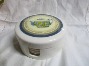 Vintage Cloverleaf (Time For Tea) Melamine 6 x Coaster Set In Case - Picture 1 of 8