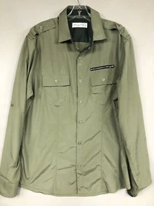 Sovereign Code On Guard Olive Mens Camp Shirt Convertible Long Sleeve Size LARGE - Picture 1 of 10