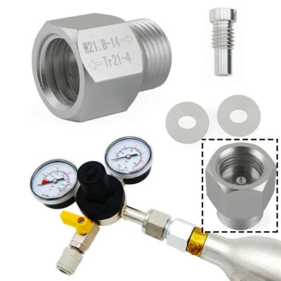 T21- 4 zu W21.8- 14 Adapter Konverter zum CO2 Zylinder Für Soda Wassersprudler - Bild 1 von 4