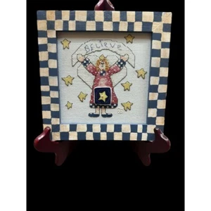 Country Angel Believe Star Knopf 7,25" x 7,25" Schachbrett Nadelspitze - Bild 1 von 2
