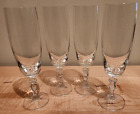4 - Fluted Champagne Goblet Glass Import Assoc Crystal Bohemia Ingrid Andrea