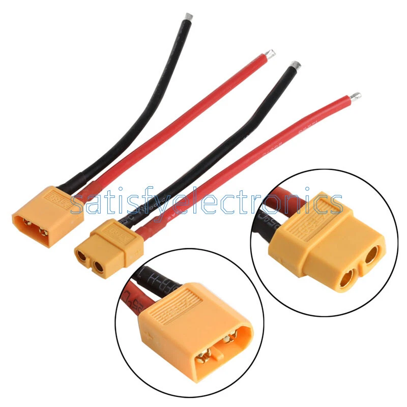 2PCS of XT60 Battery Male Connector Female Plug with Silicon 14 AWG Wire - Image 1 of 1