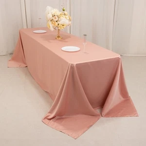 DUSTY ROSE 90x156" RECTANGLE Lamour Satin TABLECLOTH Wedding Party Home Banquet - Picture 1 of 8