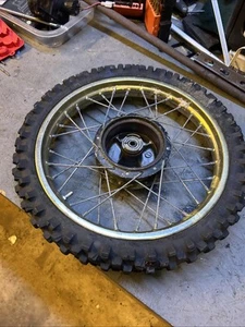   B. 2000 Suzuki DS80, 00 SUZUKI DS 80cc - USED PART -  FRONT WHEEL ASSEMBLY - Picture 1 of 8