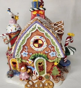 Sugarplum Valley Limited Edition Deluxe Porcelain Lighted Gingerbread Candy. - Picture 1 of 17