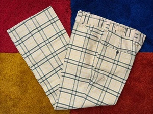 Levi's Panatela Slacks Deadstock 35x29 Summer Plaid Plaid Textured Flair New - Picture 1 of 11