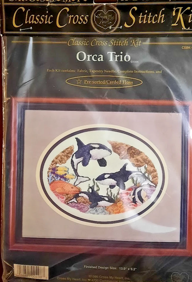 Cross My Heart Orca Trio Kit Punto de Cruz Contado Sellado 115-1 Ballenas Asesinas Foto 1 de 3
