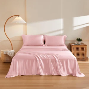 Silk Sheet Set 4 Pcs, 6A+ Top Grade 100% Natural Mulberry Silk Bed Sheets, Luxur - Picture 1 of 7