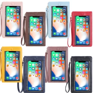 Women's Touch Screen Cell Phone Purse Wristlet Handbag Zip Clutch Small Handbags - Picture 1 of 29