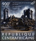Zweiter Weltkrieg 1945 Bombardierung Dresdens - Ruinen der FRAUENKIRCHE Kirchenbriefmarke