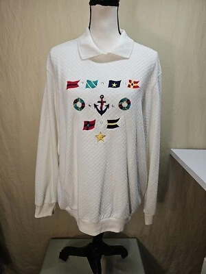 Sudadera Pullover Alfred Dunner Cuello Bordado NAUTICA Vela 2X Usada en Excelente Condición  Foto 1 de 4